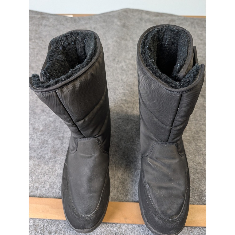 Khombu Men's Pull On Winter Walker Boots Size 9M  Waterproof Black EUC